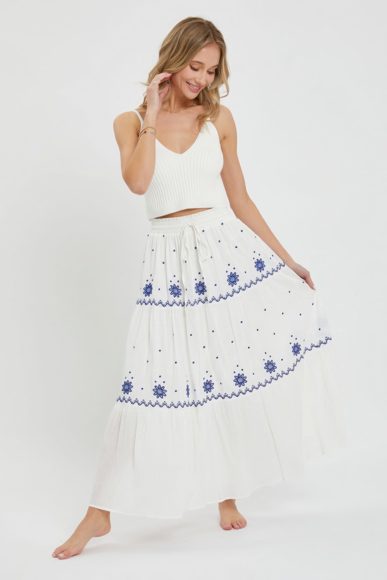 Embroidery Maxi Skirts