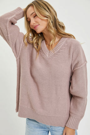 Pull oversize à col en V