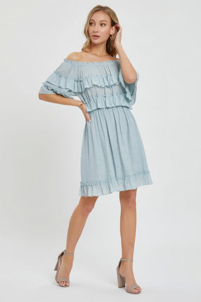 Off Shoulder Ruffle Dress