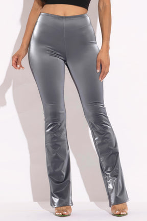 Pantalon évasé en velours PU