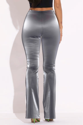 Pantalon évasé en velours PU