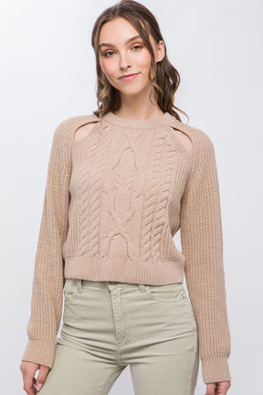 Pull en tricot avec détail d'épaule dénudée