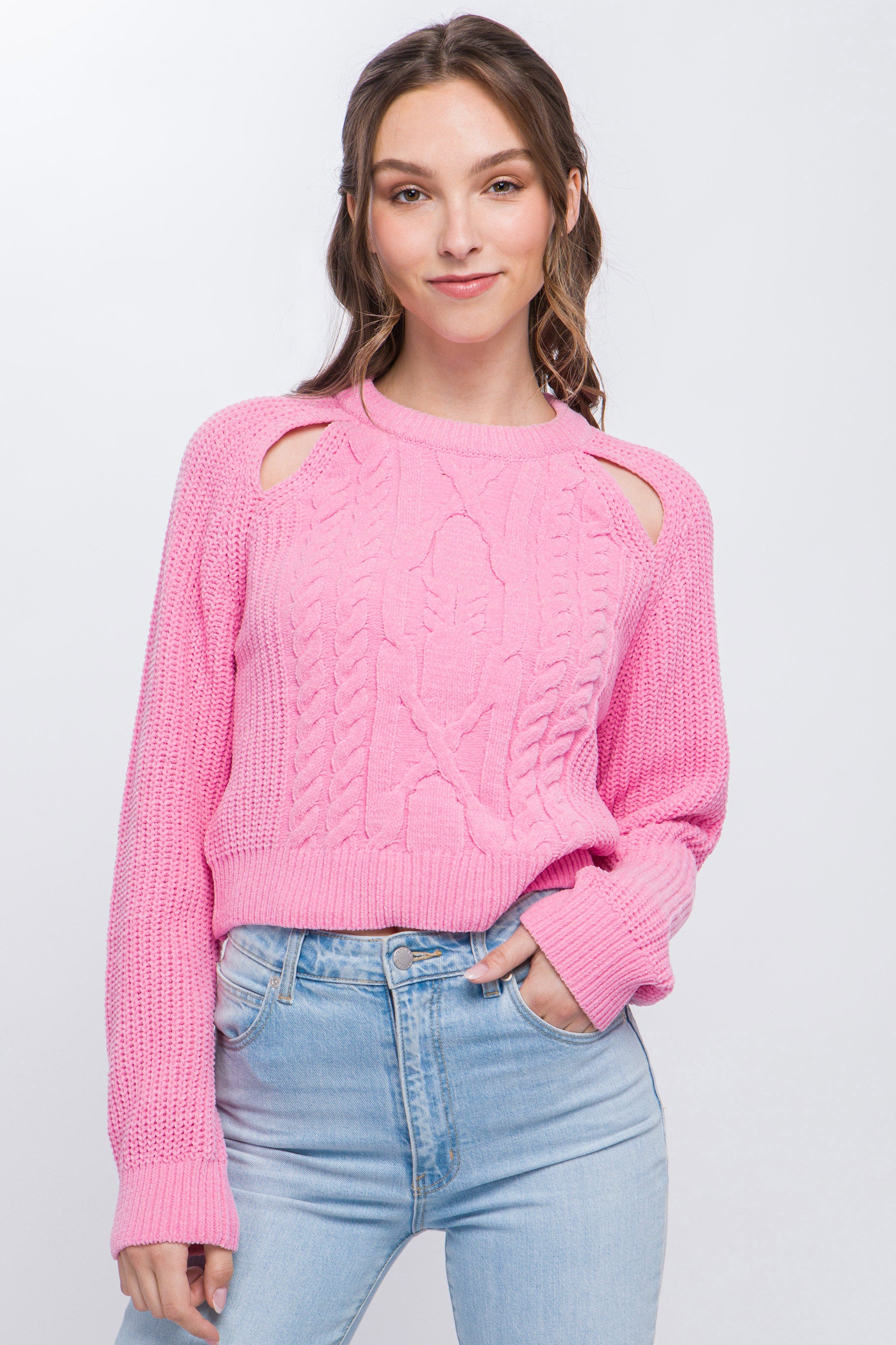 Pull en tricot avec détail d'épaule dénudée