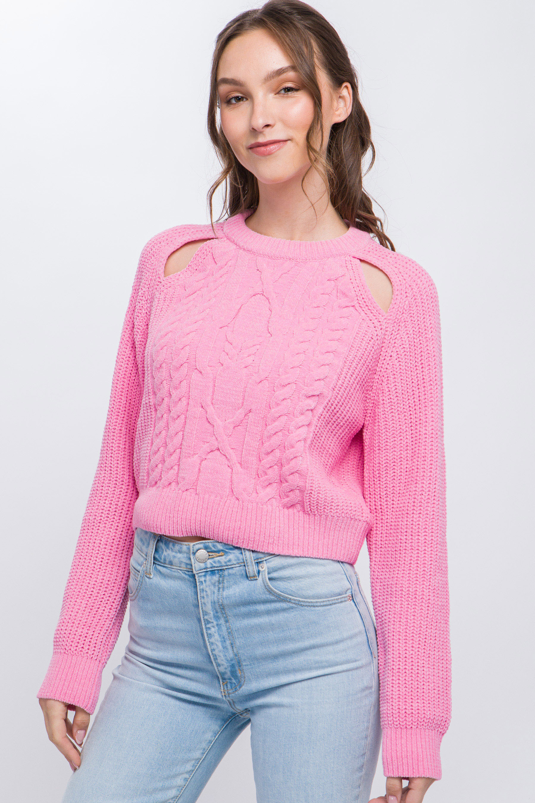 Pull en tricot avec détail d'épaule dénudée