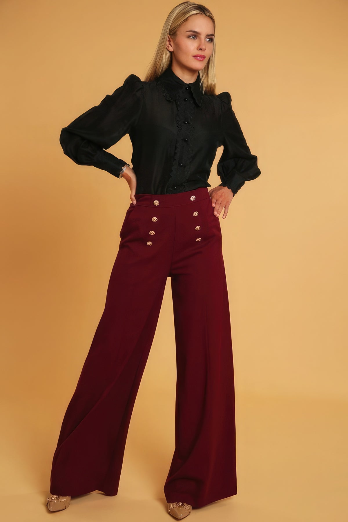 Pantalon habillé taille haute