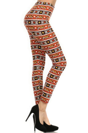 Imprimé graphique, taille haute, longueur totale, leggings