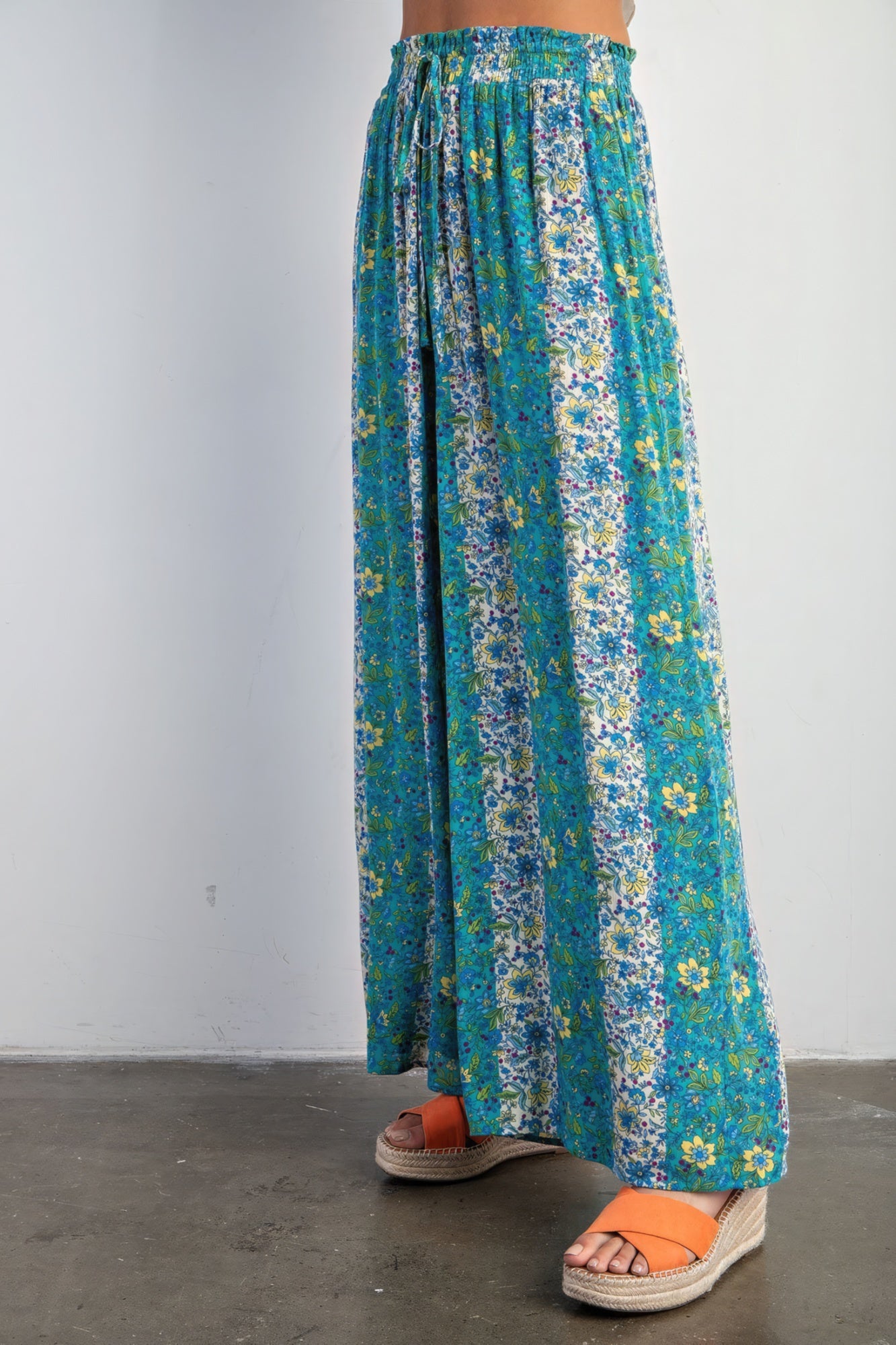 Pantalon Palazzo en gaze à imprimé floral