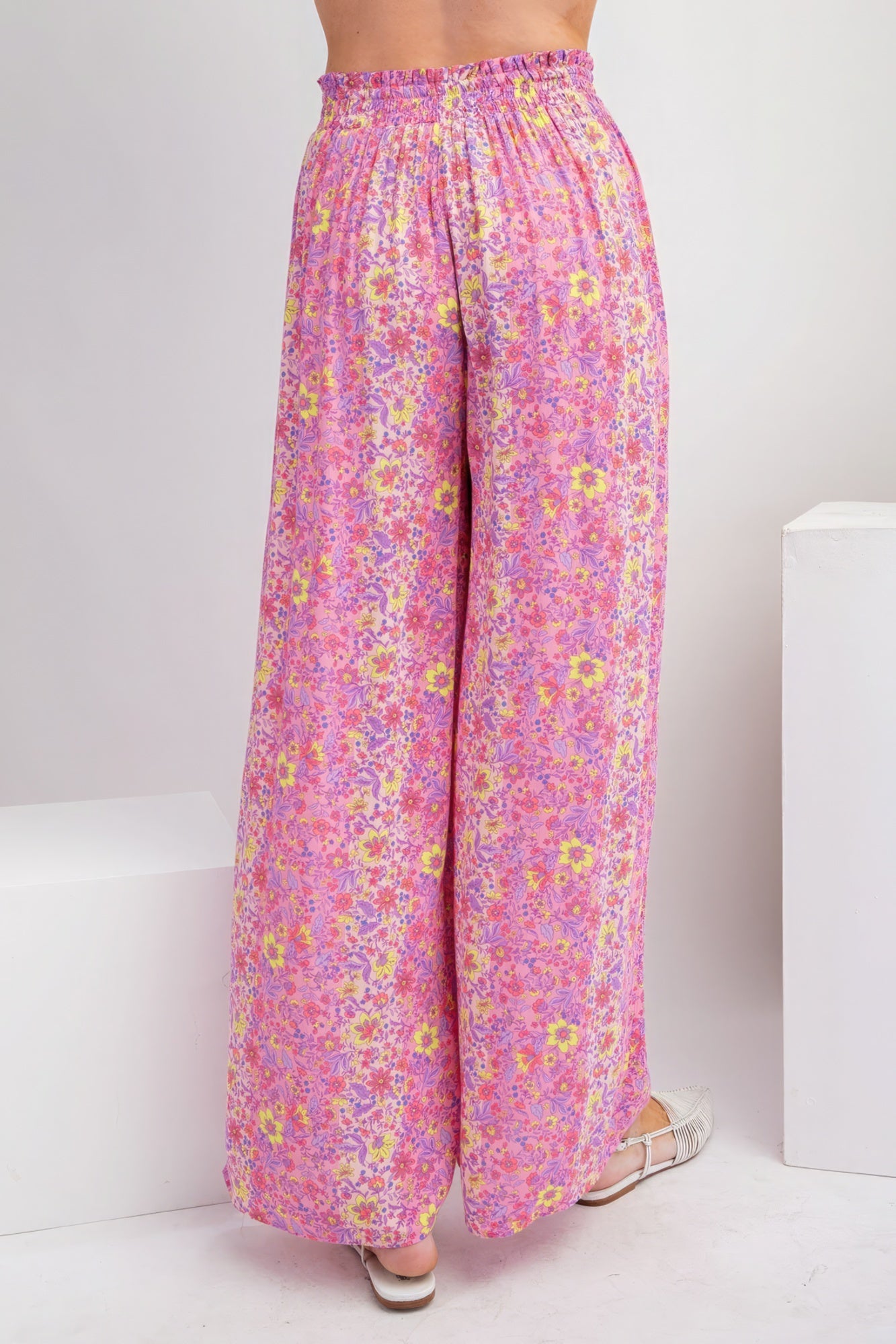 Pantalon Palazzo en gaze à imprimé floral