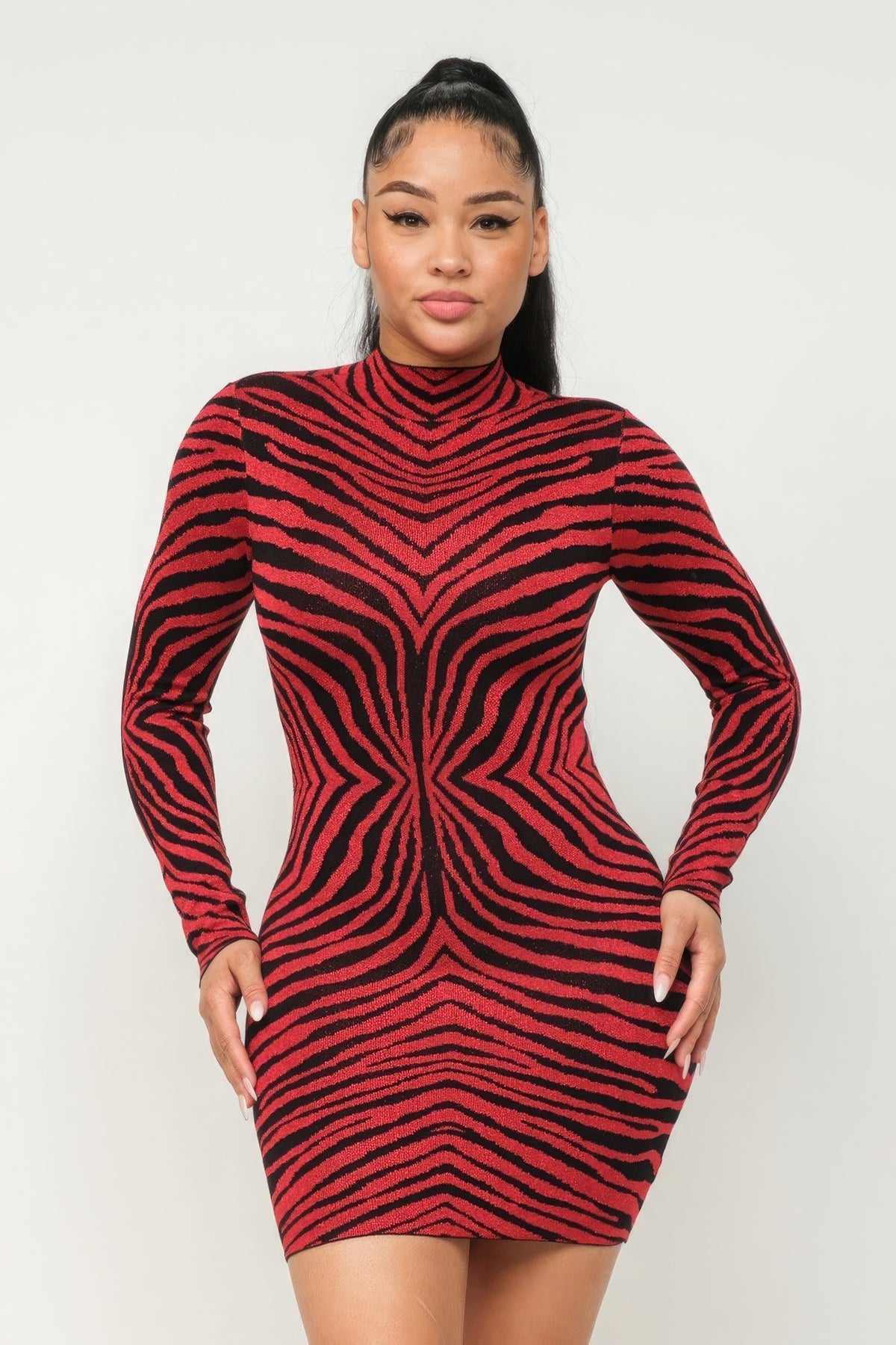 Robe mi-longue Aminal en jacquard avec lurex